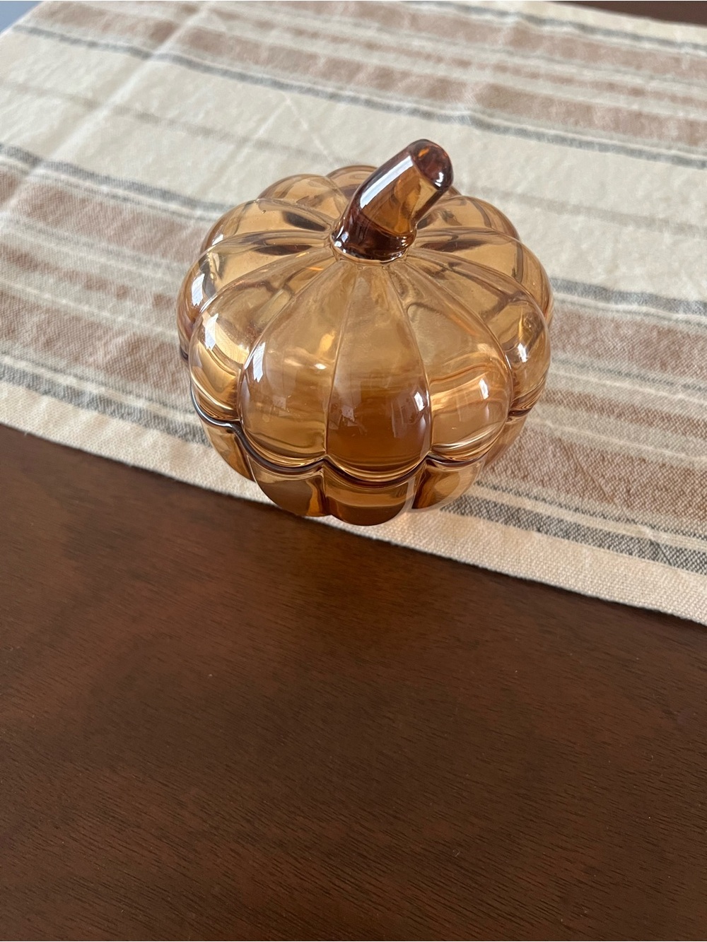 Amber Glass Pumpkin Jar